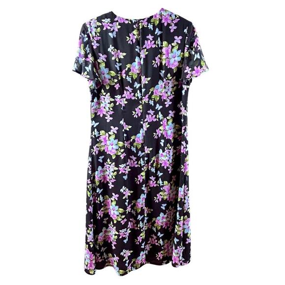 VTG Y2K 90's Floral Butterfly Modest Romantic Whimsy Fairy Midi Dress MEDIUM - Picture 5 of 9